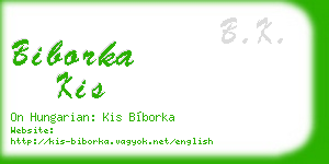 biborka kis business card
