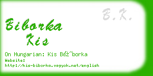 biborka kis business card